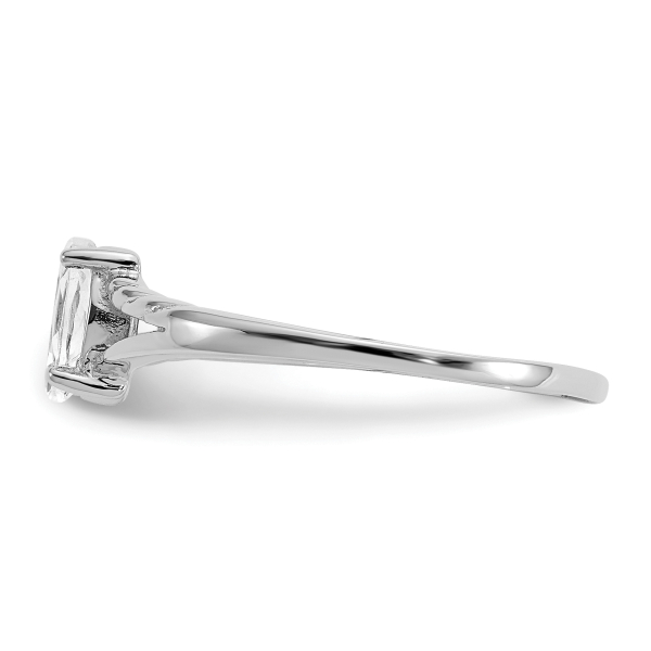 10K White Gold Topaz Ring Gemstone Band April Birthstone Jewelry - Picture 12 of 80