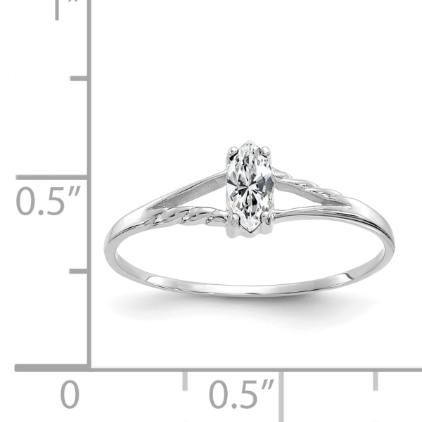10K White Gold Topaz Ring Gemstone Band April Birthstone Jewelry - Picture 14 of 80