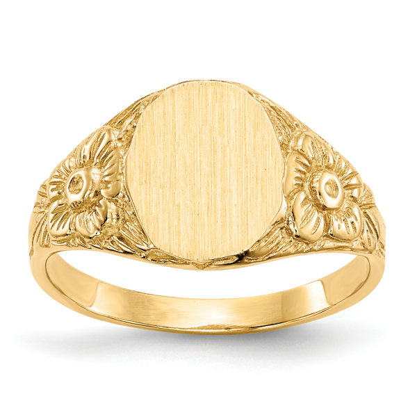 10K Yellow Gold Custom Engraved Signet Ring Handmade Personalized Monogram ... - Picture 8 of 70