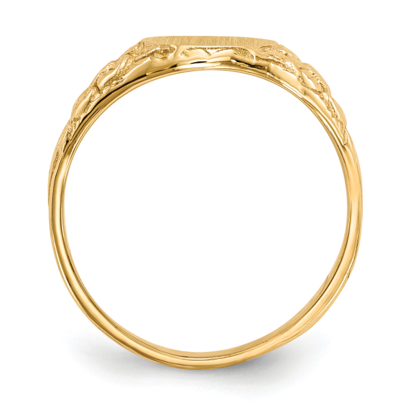10K Yellow Gold Custom Engraved Signet Ring Handmade Personalized Monogram ... - Picture 9 of 70
