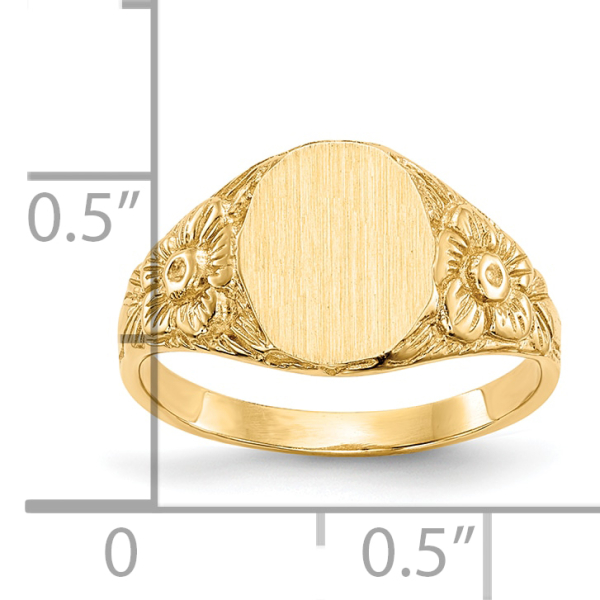 10K Yellow Gold Custom Engraved Signet Ring Handmade Personalized Monogram ... - Picture 11 of 70