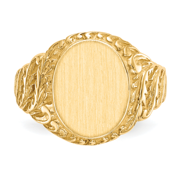10K Yellow Gold Mens Custom Engraved Signet Ring Handmade Personalized Monogr... - Picture 11 of 70