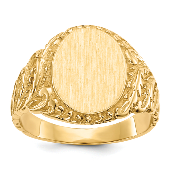 10K Yellow Gold Mens Custom Engraved Signet Ring Handmade Personalized Monogr... - Picture 8 of 70