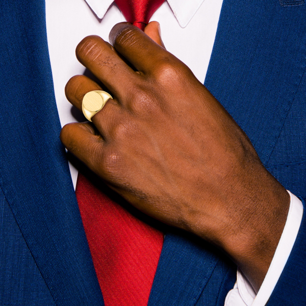 10K Yellow Gold Mens Custom Engraved Signet Ring Handmade Personalized Monogr... - Picture 12 of 70