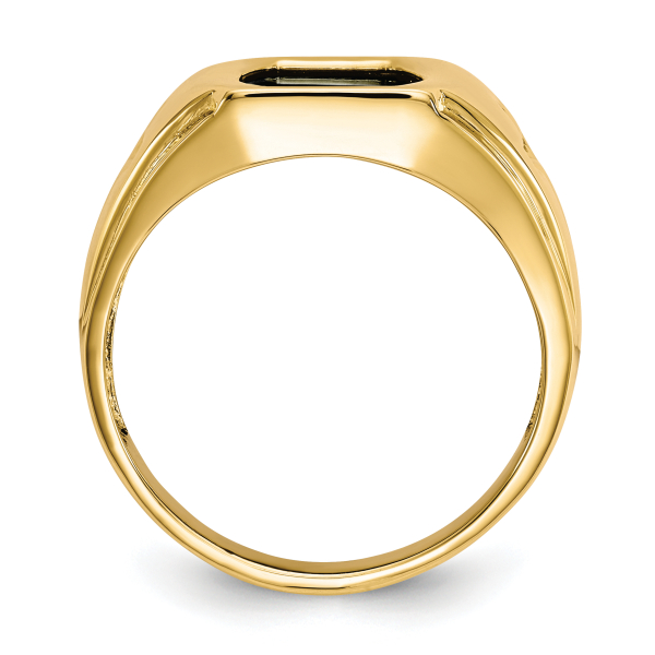 10K Yellow Gold Black Onyx .01ct. Diamond Mens Cross Ring - Picture 11 of 80