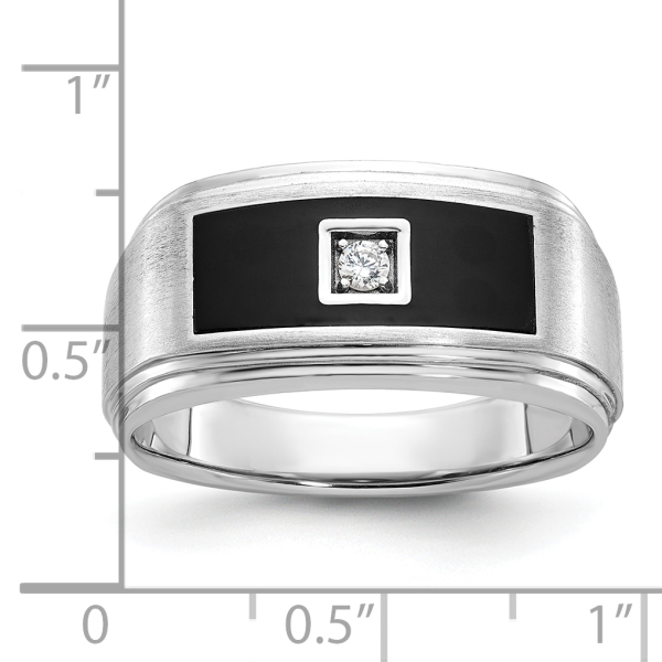14K Solid White Gold Black Mens Diamond Statement Ring - Picture 20 of 30