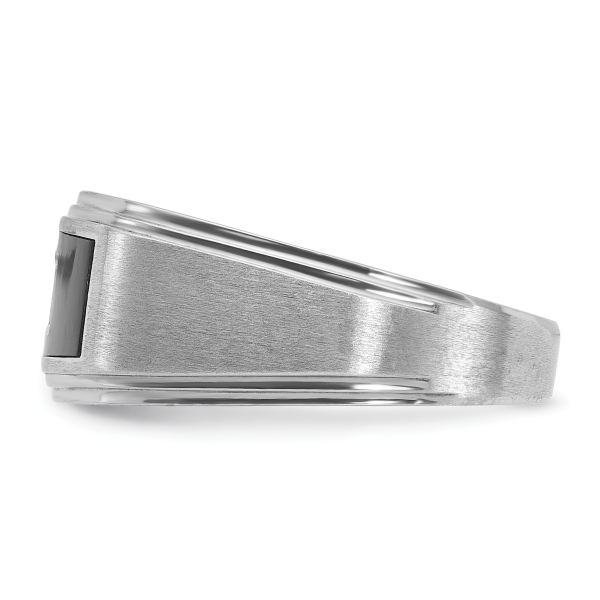14K Solid White Gold Black Mens Diamond Statement Ring - Picture 18 of 30