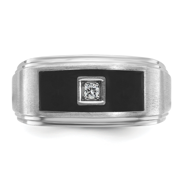 14K Solid White Gold Black Mens Diamond Statement Ring - Picture 17 of 30