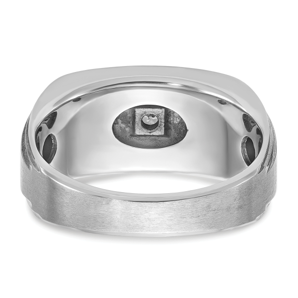 14K Solid White Gold Black Mens Diamond Statement Ring - Picture 21 of 30