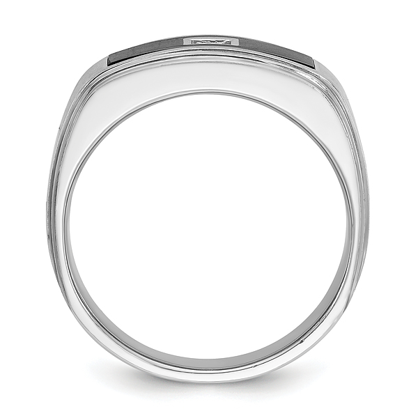 14K Solid White Gold Black Mens Diamond Statement Ring - Picture 22 of 30