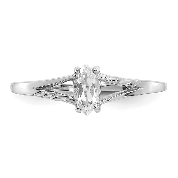 14K Solid White Gold Topaz Ring - Picture 17 of 48