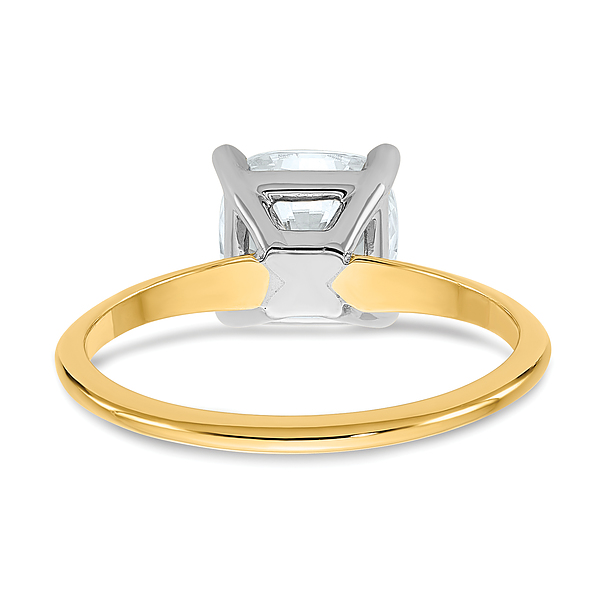 14K Yellow Gold 2ct. Cushion-cut Moissanite Solitaire Engagement Ring - Picture 17 of 60