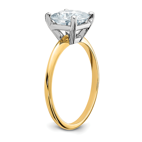 14K Yellow Gold 2ct. Cushion-cut Moissanite Solitaire Engagement Ring - Picture 16 of 60