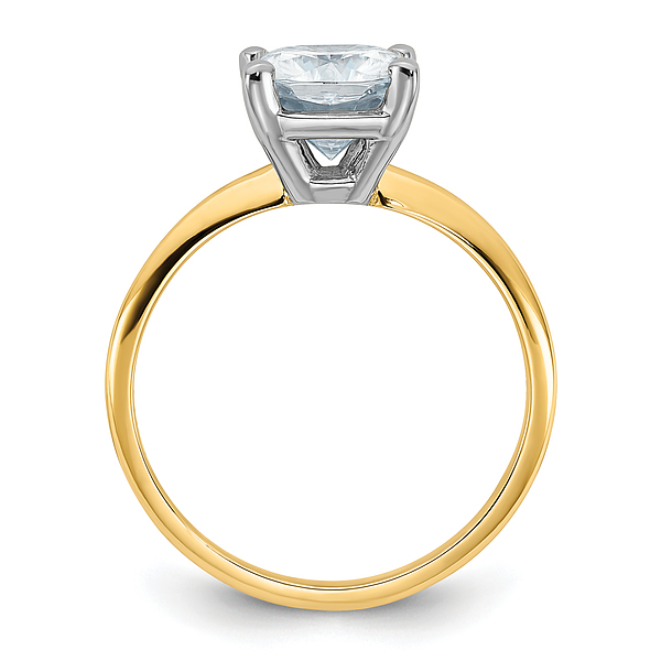 14K Yellow Gold 2ct. Cushion-cut Moissanite Solitaire Engagement Ring - Picture 15 of 60