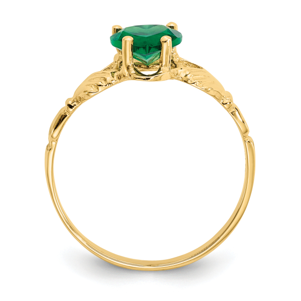 14K Yellow Gold Cubic Zirconia CZ Heart Love Irish Claddagh Celtic Ring May ... - Picture 12 of 90
