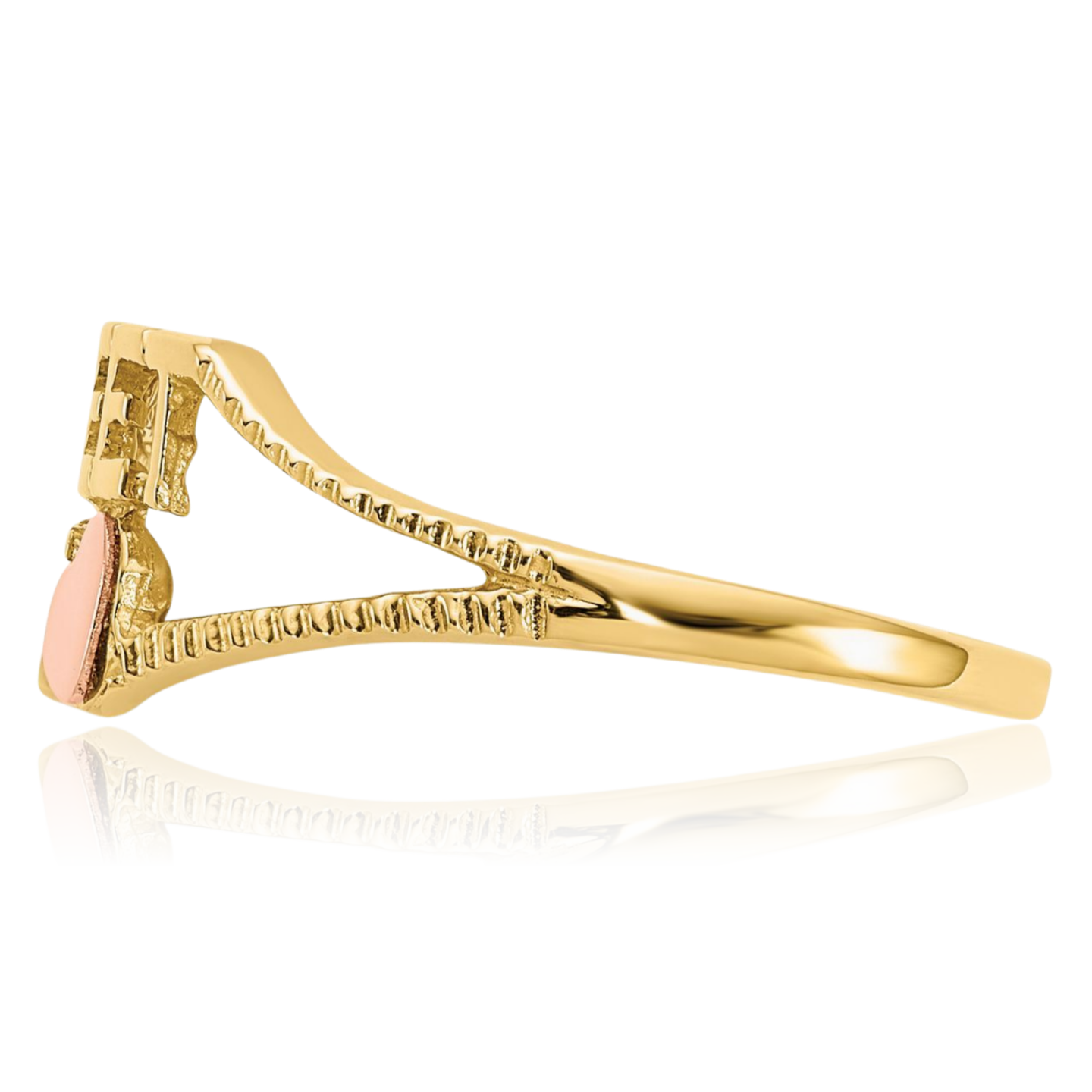 10K Solid Two Tone Gold Anos Quinceanera Sweet 15 Years Old Birthday Heart Ring - Picture 20 of 110