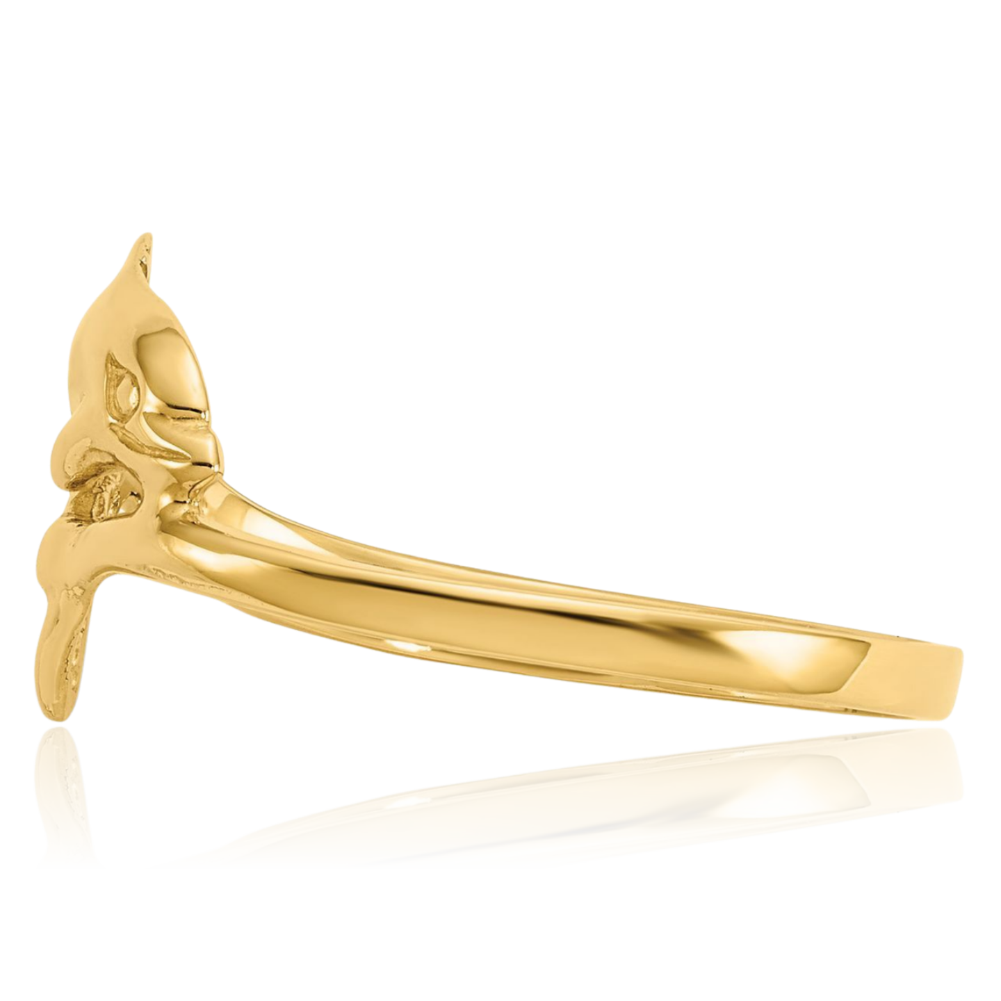 10K Solid Yellow Gold Dolphin Ring - Picture 15 of 90