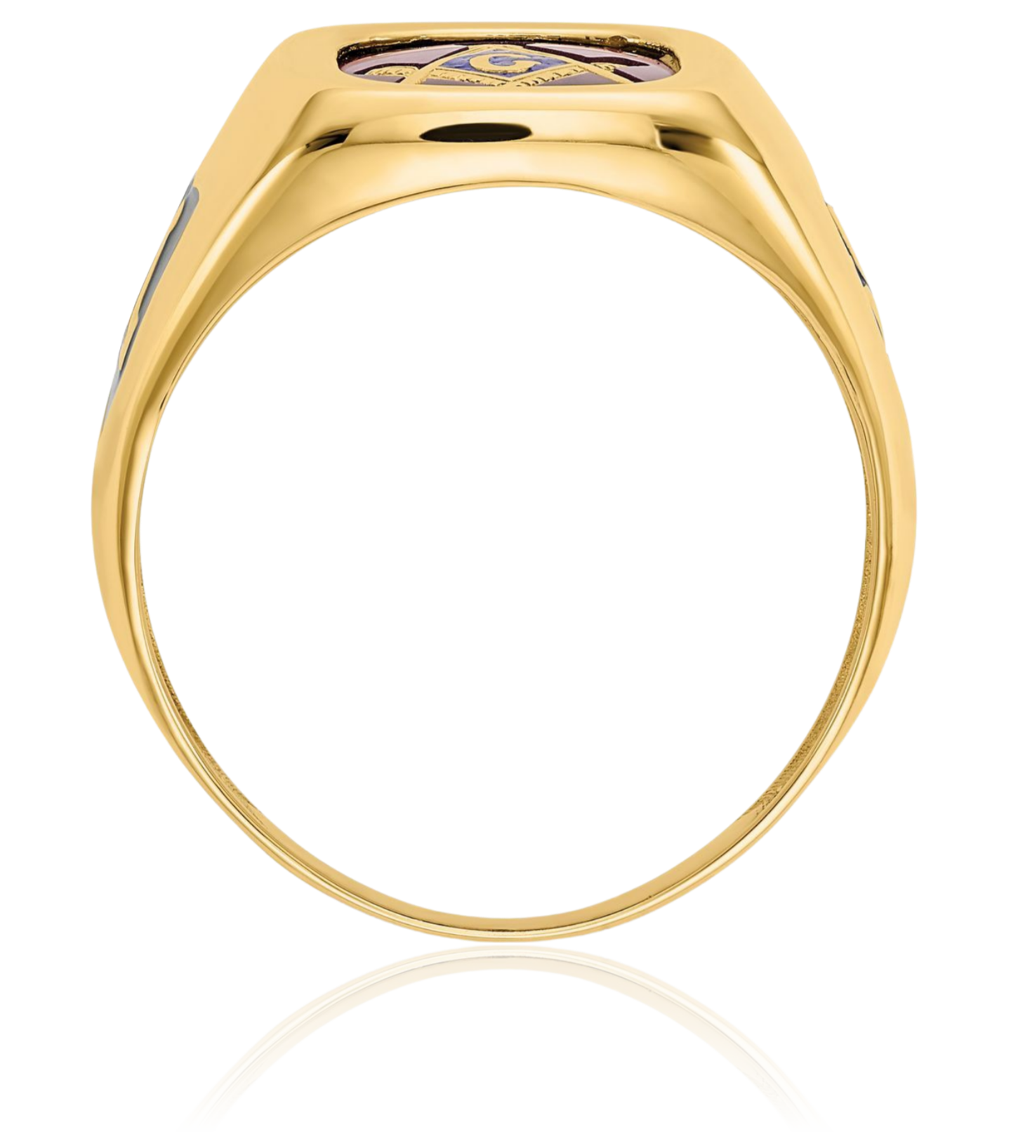 10K Solid Yellow Gold Mens Black Lab Ruby Masonic Ring - Picture 17 of 110