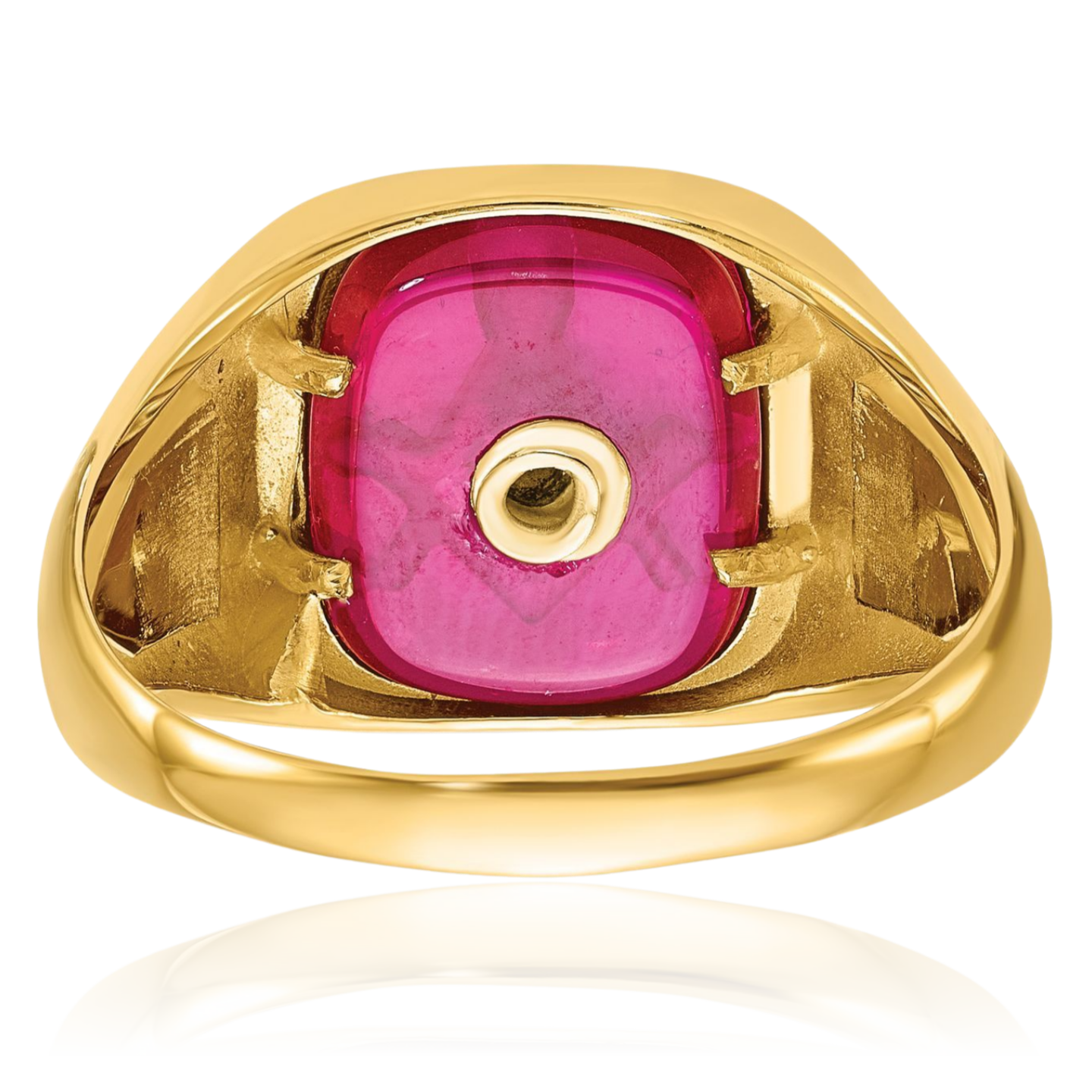 10K Solid Yellow Gold Mens Black Lab Ruby Masonic Ring - Picture 20 of 110