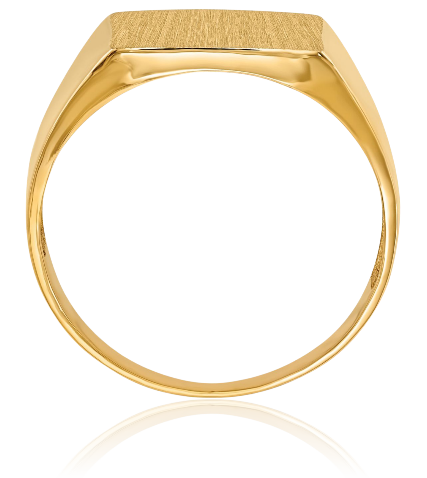 10K Solid Yellow Gold Mens Custom Engraved Signet Ring - Picture 16 of 100