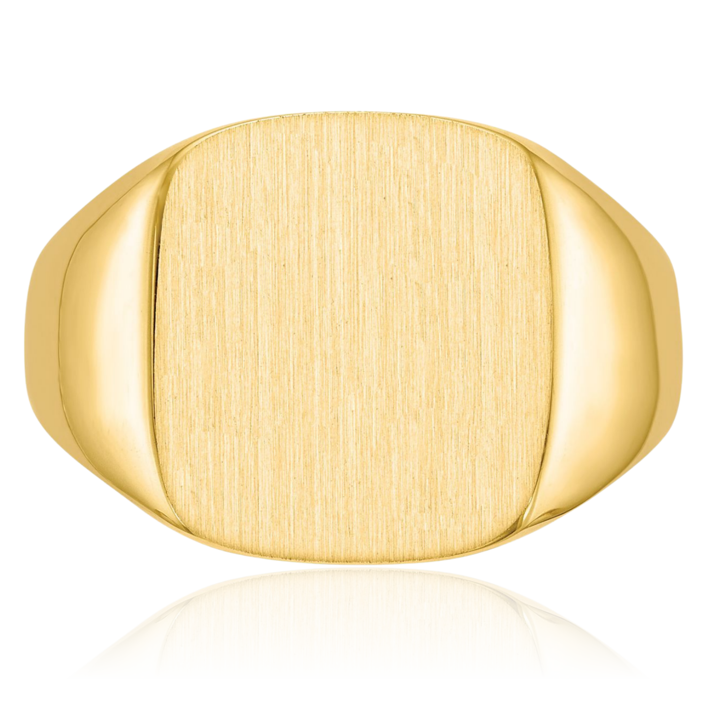 10K Solid Yellow Gold Mens Custom Engraved Signet Ring - Picture 18 of 100