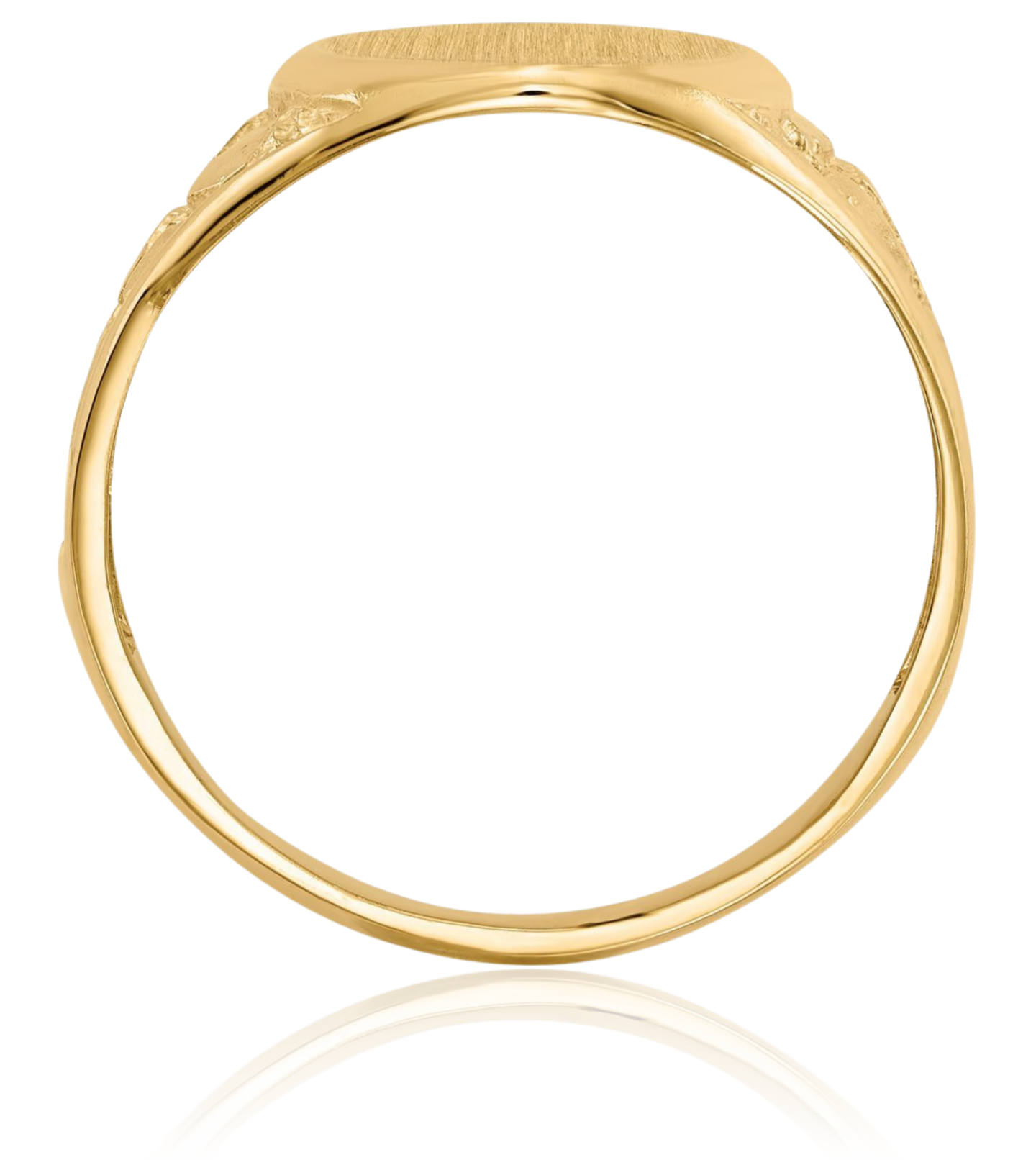 10K Solid Yellow Gold Mens Custom Engraved Signet Ring - Picture 16 of 100