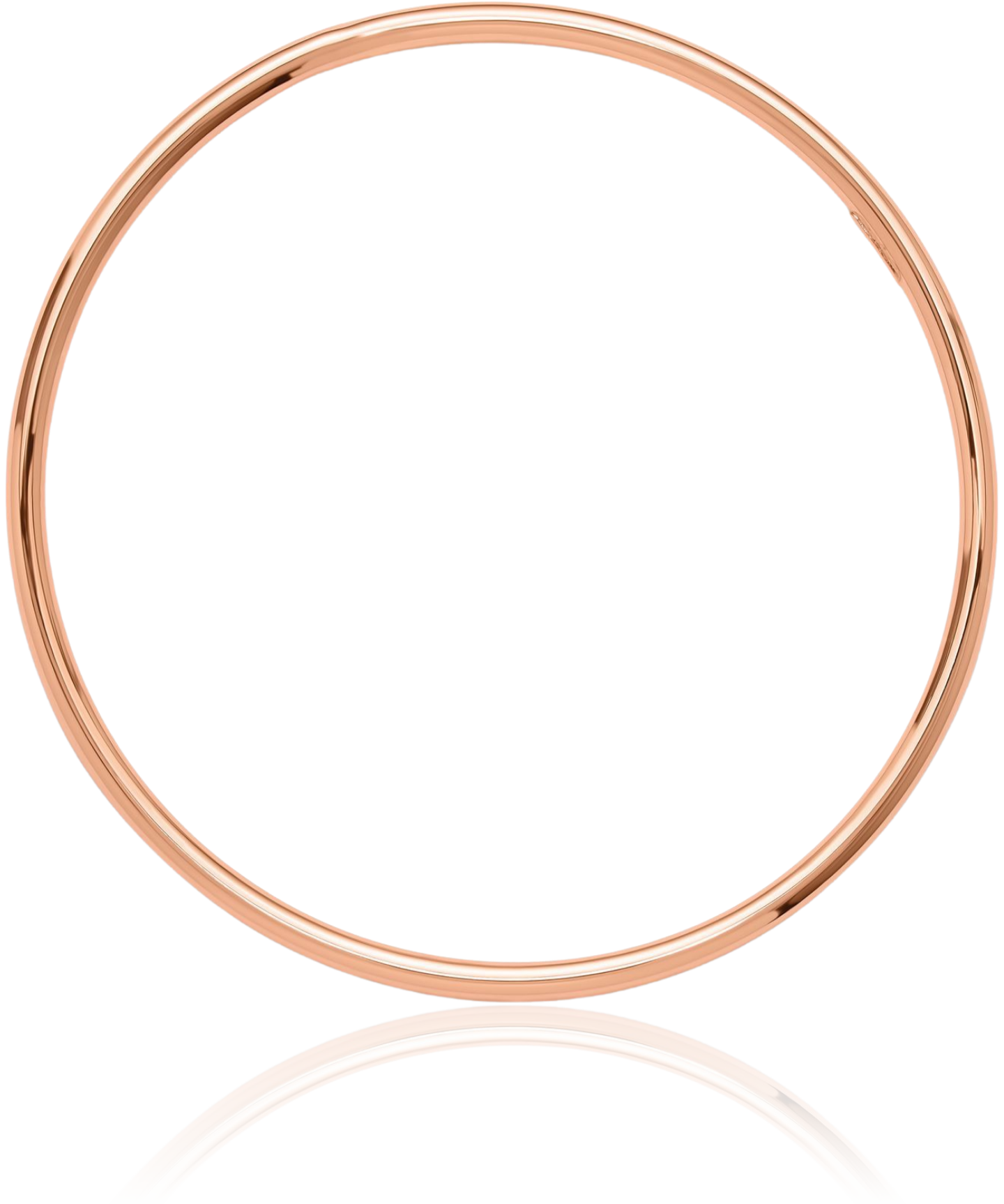 14K Solid Rose Gold 3mm Slip On Bangle Bracelet - Picture 7 of 10
