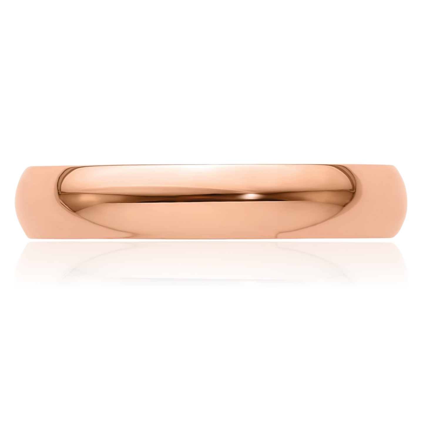 14K Solid Rose Gold 4mm Half Round Classic Wedding Ring - Picture 18 of 220