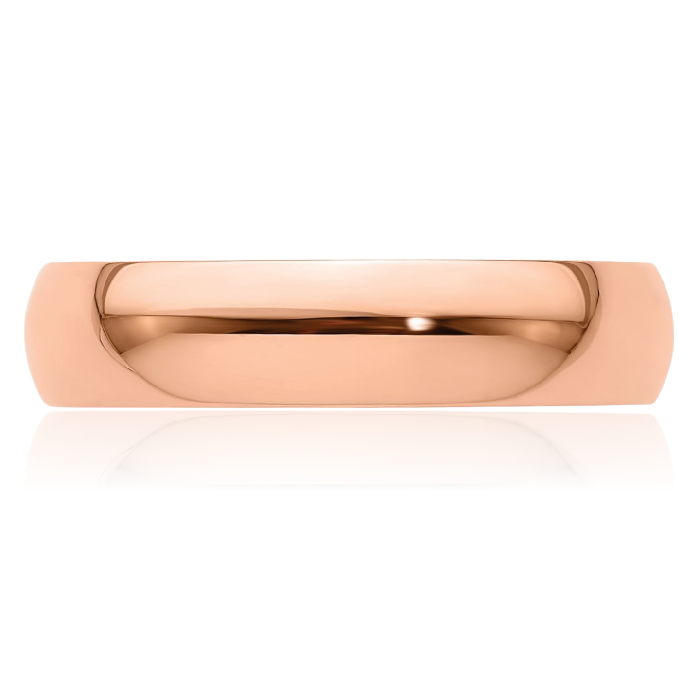 14K Solid Rose Gold 5mm Half Round Classic Wedding Ring - Picture 28 of 220