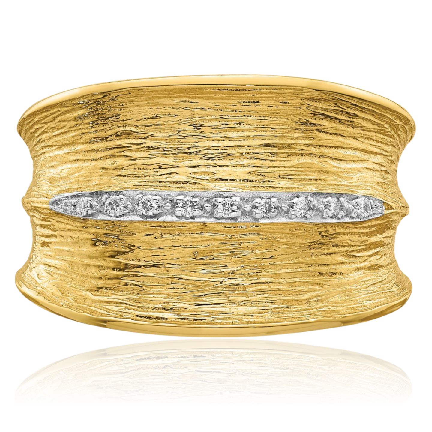 14K Solid Two Tone Gold Diamond Ring - Picture 11 of 91