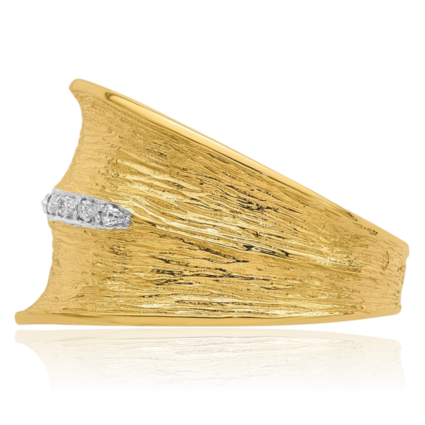 14K Solid Two Tone Gold Diamond Ring - Picture 10 of 91