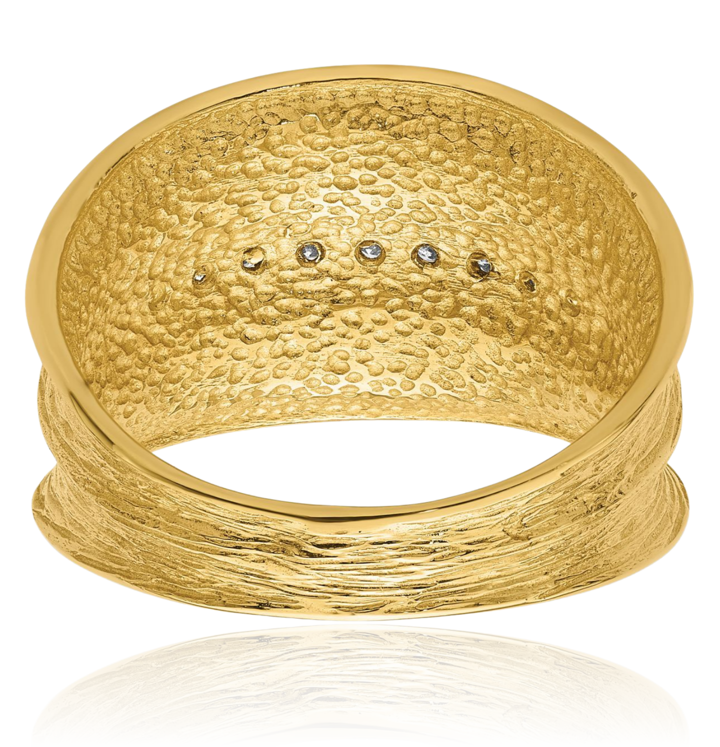 14K Solid Two Tone Gold Diamond Ring - Picture 12 of 91