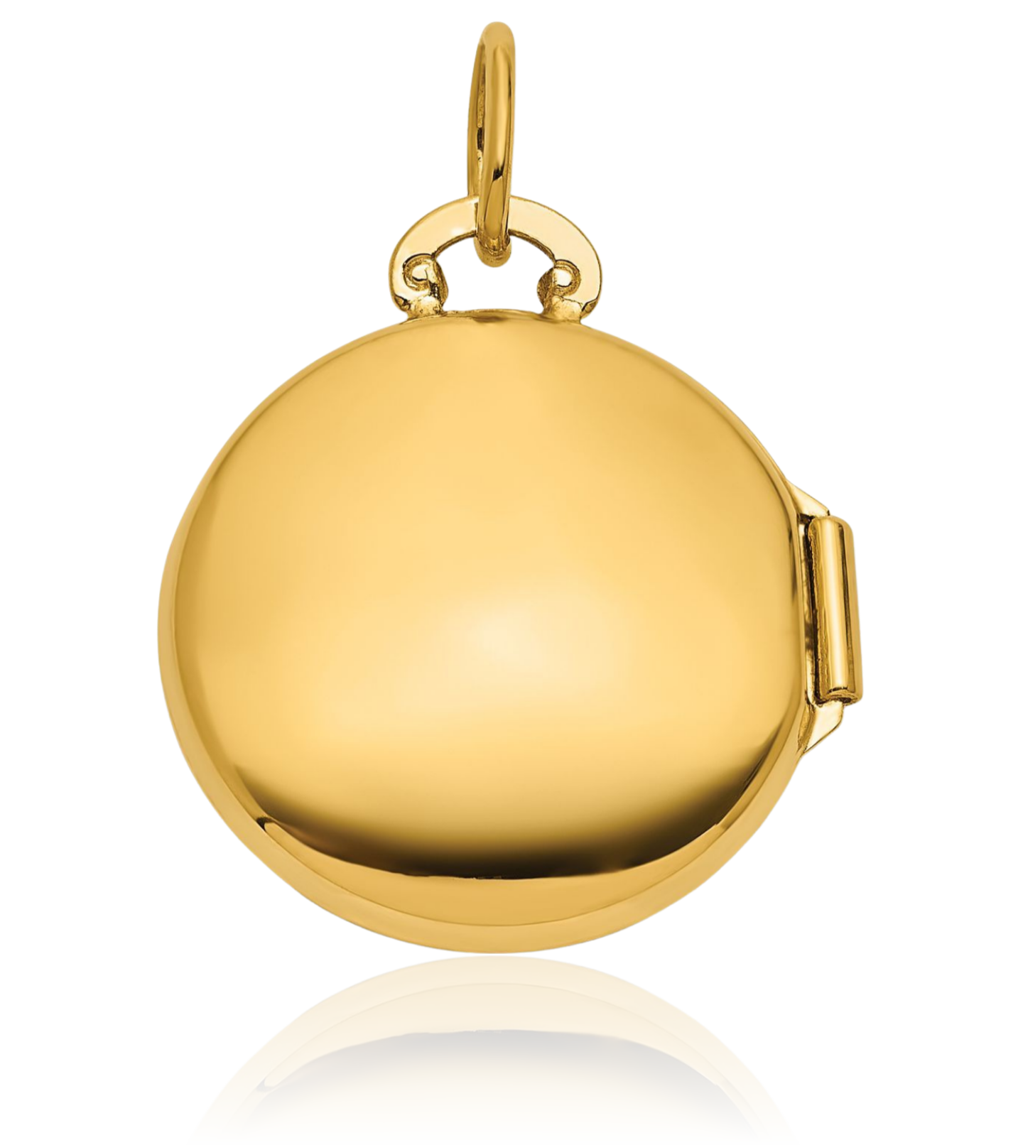 14K Solid Two Tone Gold Diamond Round Photo Locket Necklace - Picture 8 of 45