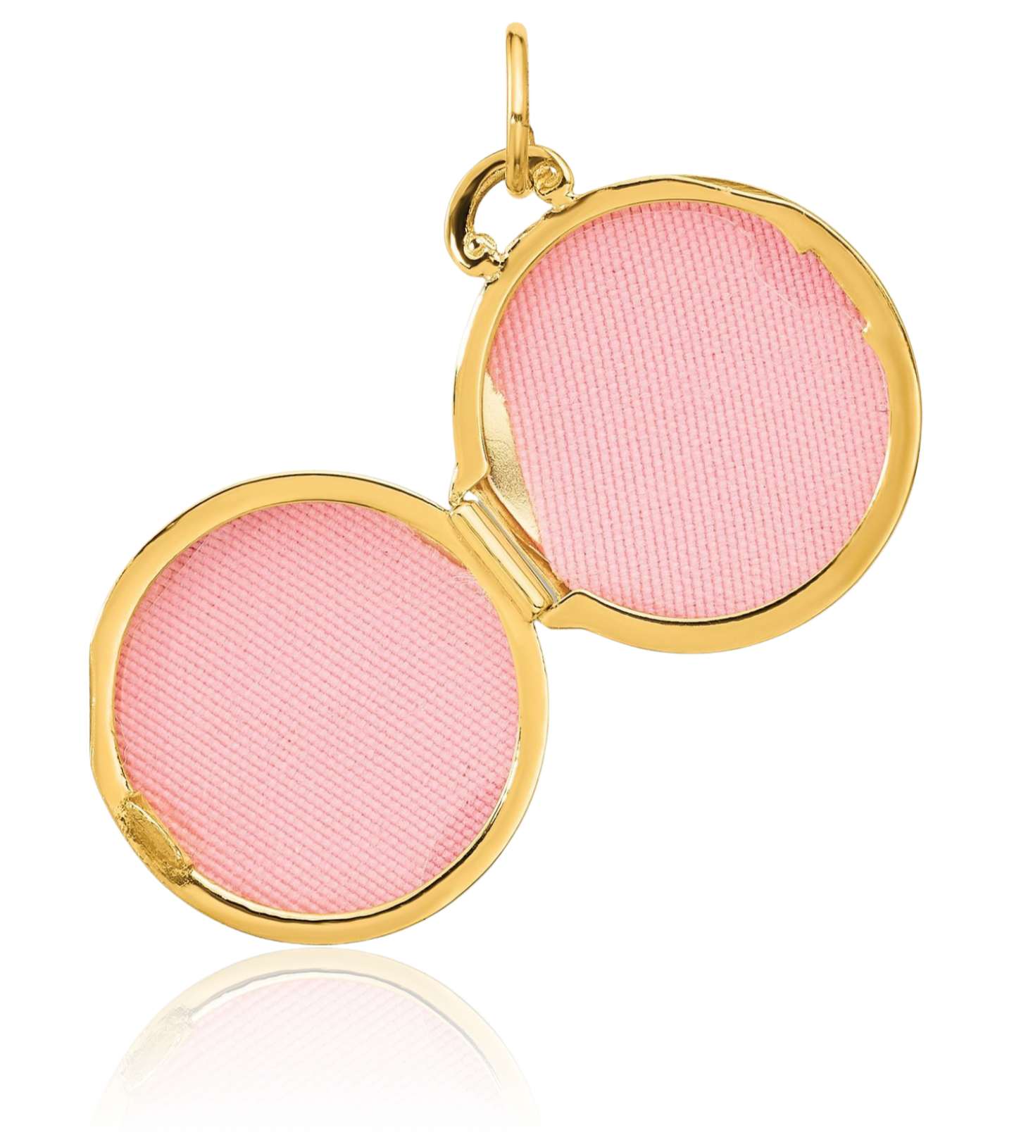 14K Solid Two Tone Gold Diamond Round Photo Locket Necklace - Picture 9 of 45