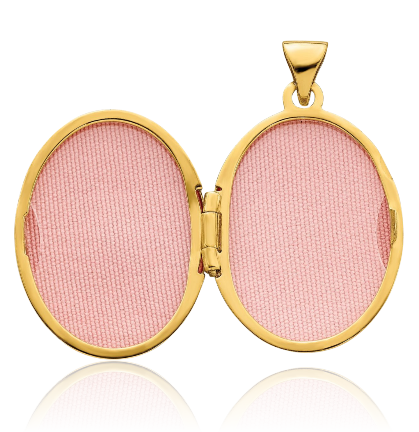 14K Solid Two Tone Gold Diamond Stars Oval Photo Locket Necklace - Picture 8 of 11