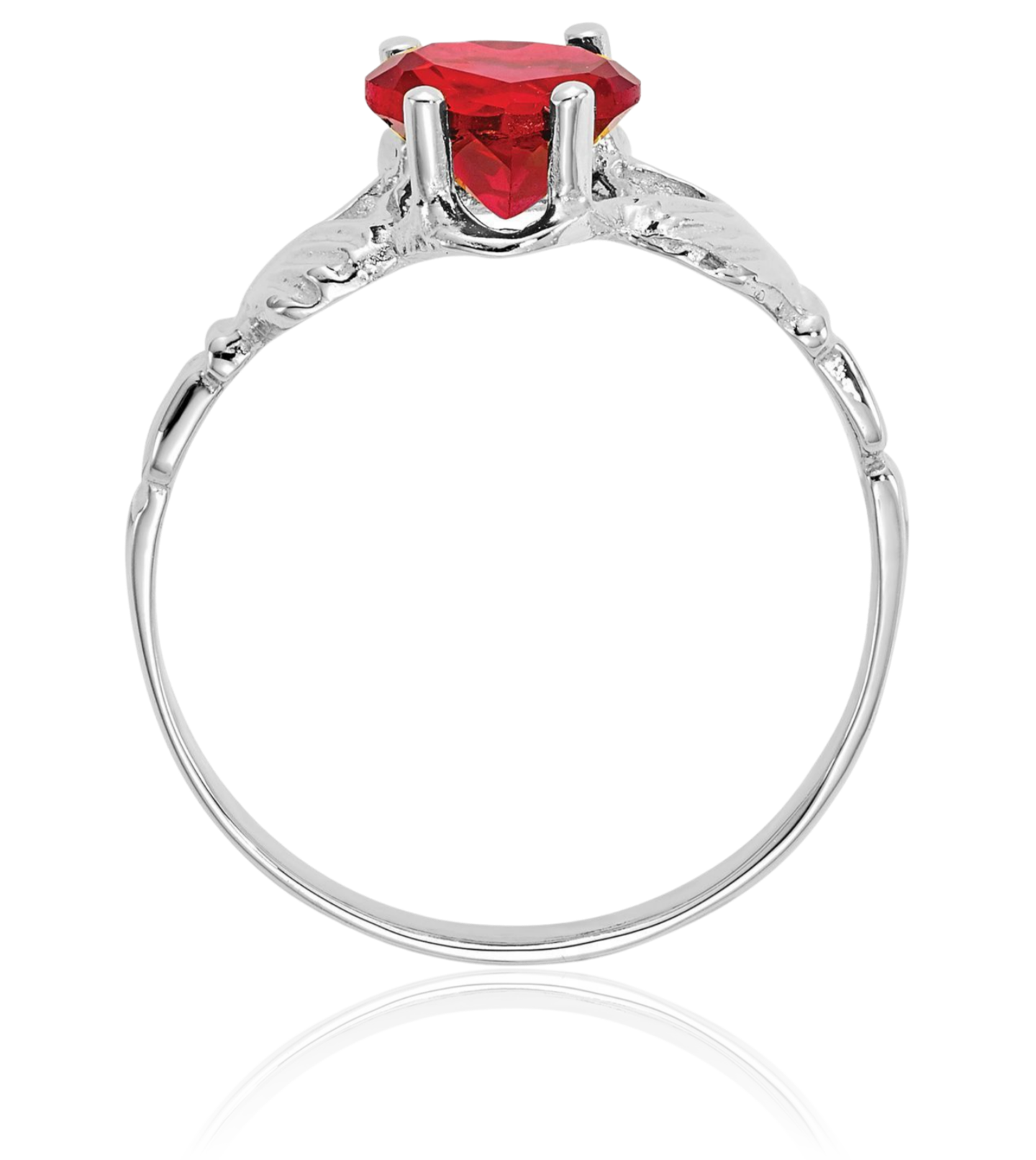 14K Solid White Gold CZ Heart Celtic Ring - Picture 16 of 62