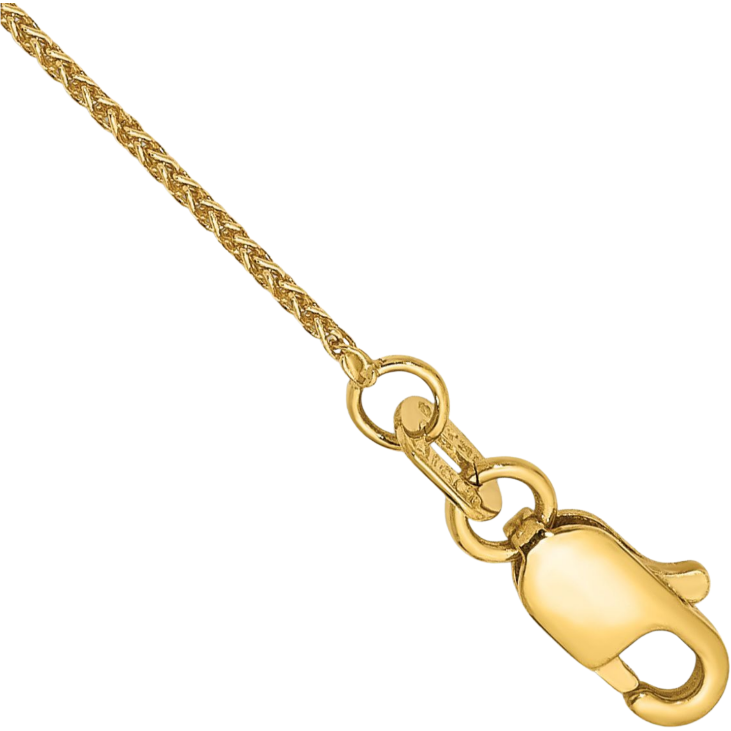 14K Solid Yellow Gold 0.85mm Spiga Wheat Link Chain Bracelet - Picture 6 of 8