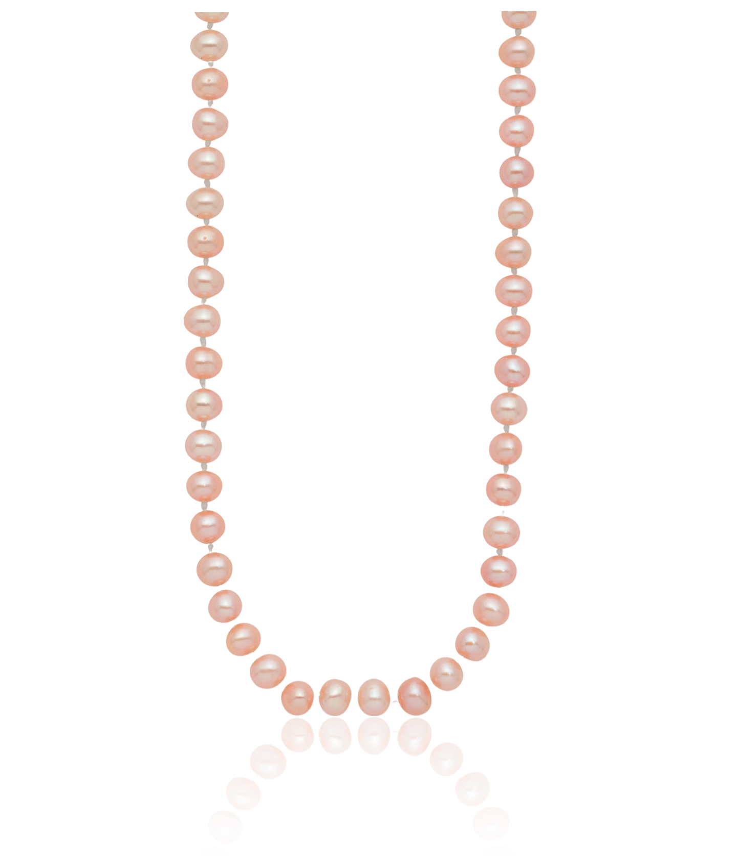 14K Solid Yellow Gold 5mm Pink Round Freshwater Cultured Pearl Chain Necklace - Picture 7 of 21