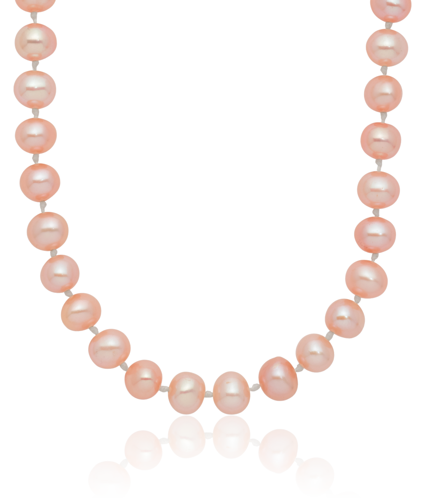 14K Solid Yellow Gold 5mm Pink Round Freshwater Cultured Pearl Chain Necklace - Picture 6 of 21