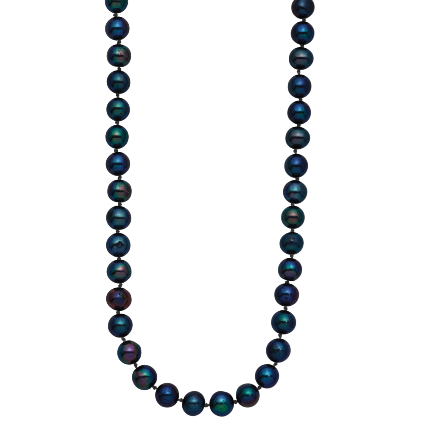 14K Solid Yellow Gold 6mm Black Round Freshwater Cultured Pearl Chain Necklace - Picture 11 of 41