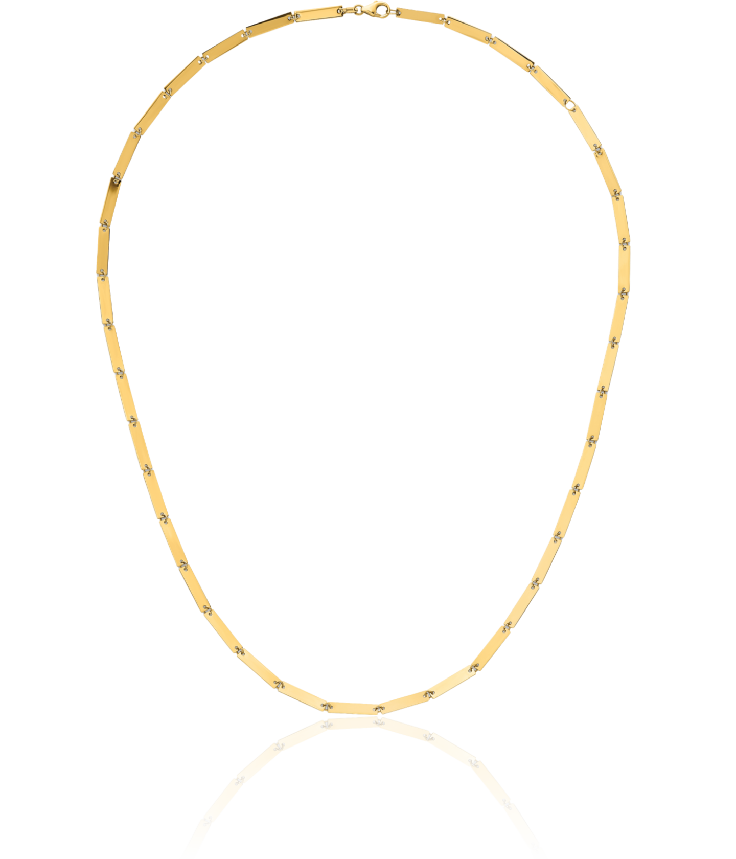 14K Solid Yellow Gold Bar Link Chain Necklace - Picture 8 of 10