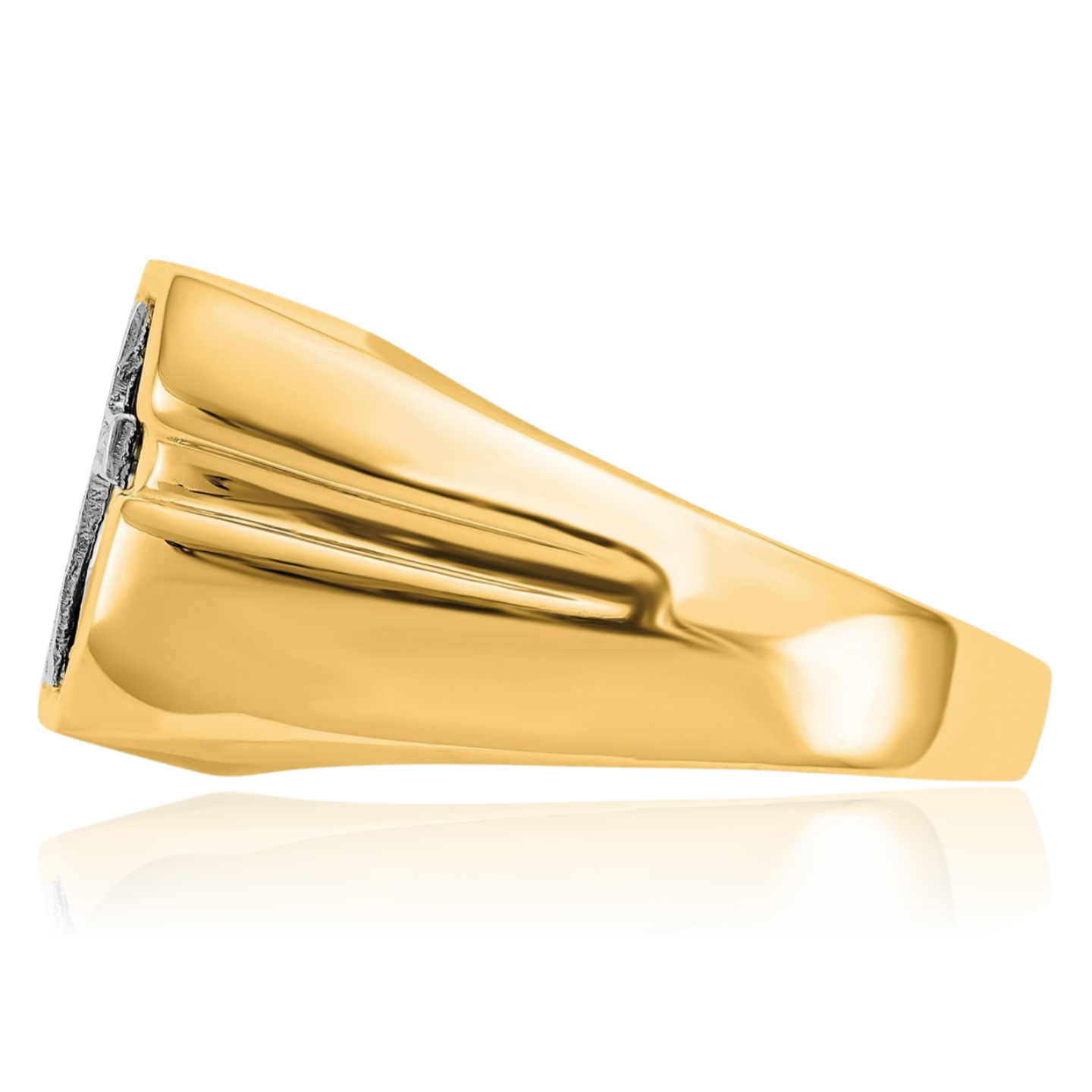 Anillo cruzado de diamantes de ónix de oro amarillo macizo de 14K para hombre - Imagen 17 de 98