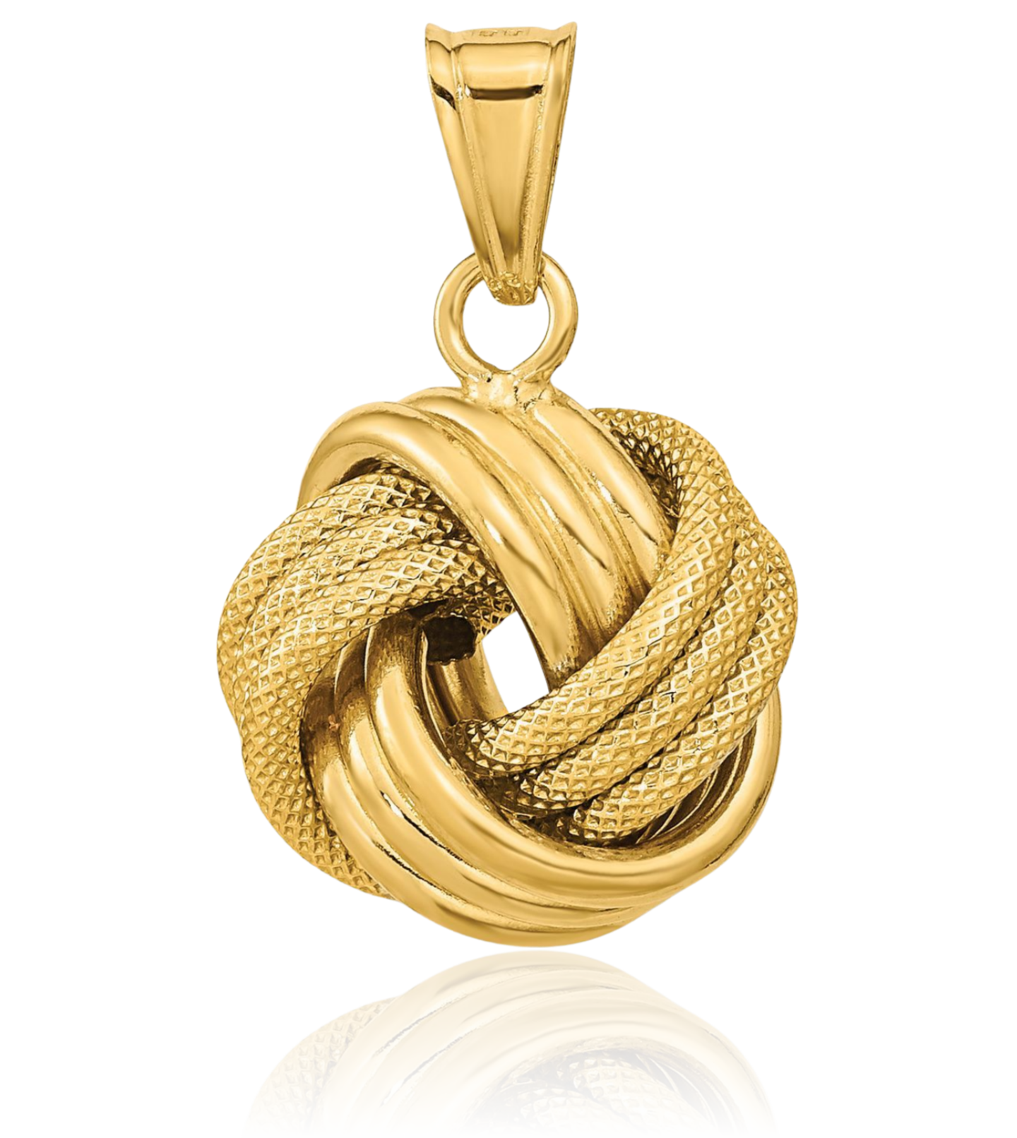 14K Solid Yellow Gold Love Knot Necklace | eBay