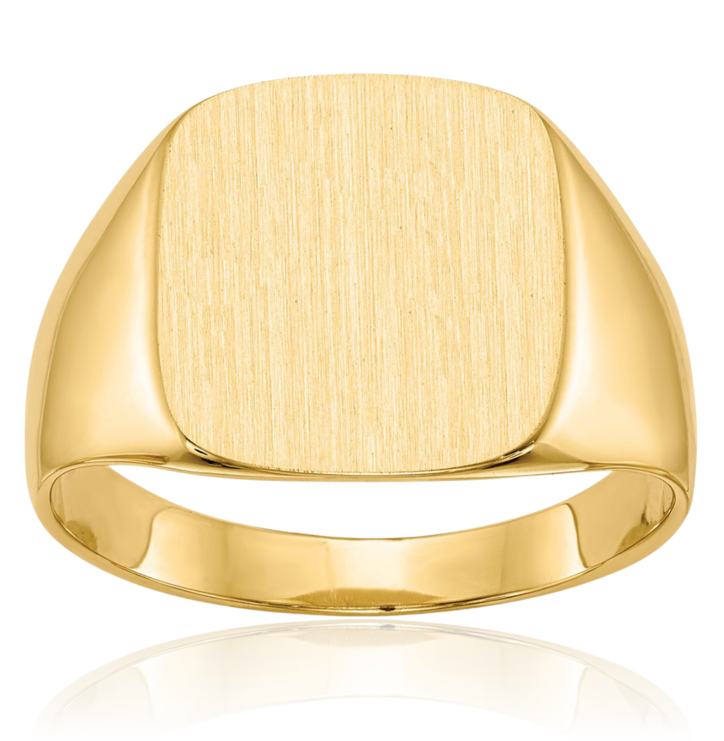 10K Solid Yellow Gold Mens Custom Engraved Signet Ring - Picture 11 of 100