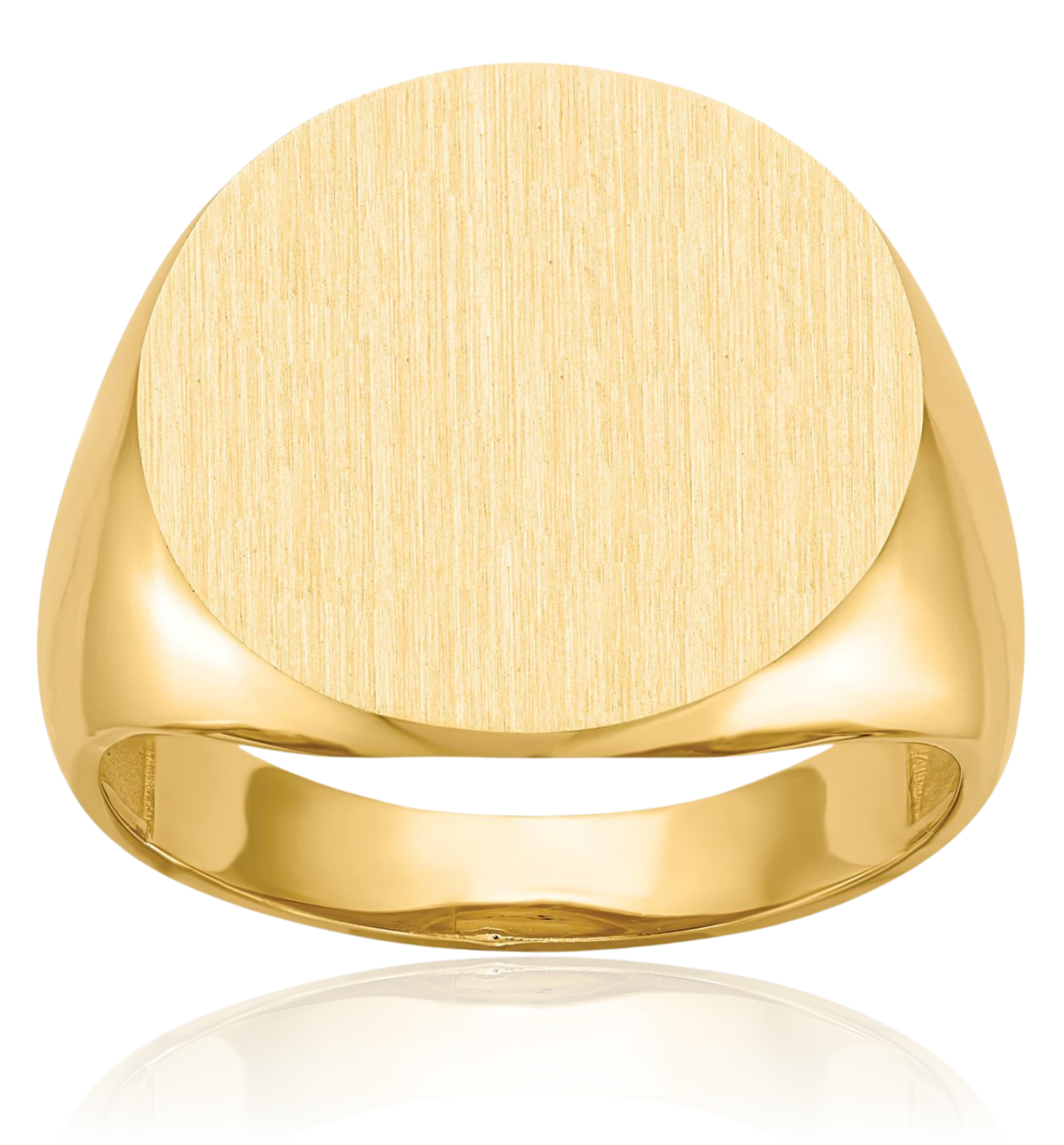 14K Solid Yellow Gold Mens Custom Engraved Signet Ring - Picture 11 of 100