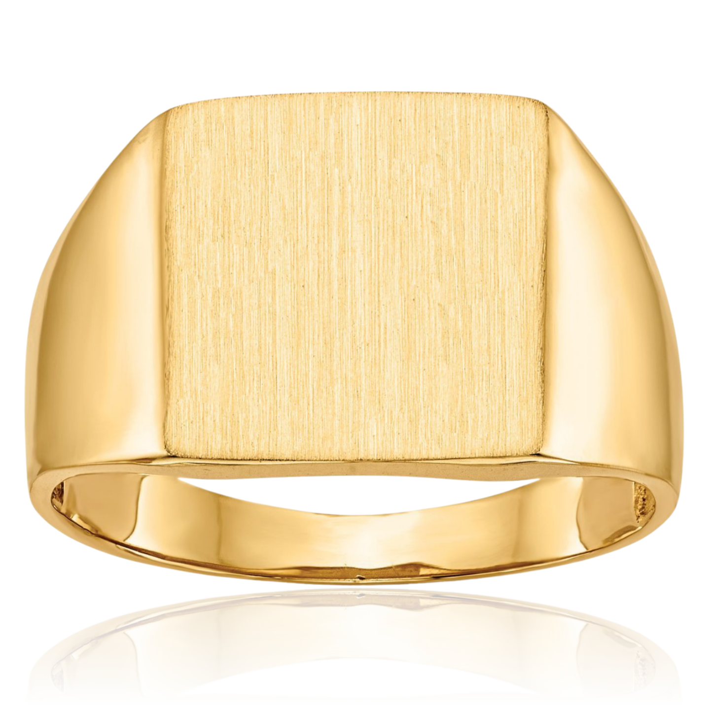 10K Solid Yellow Gold Mens Custom Engraved Signet Ring - Picture 11 of 100