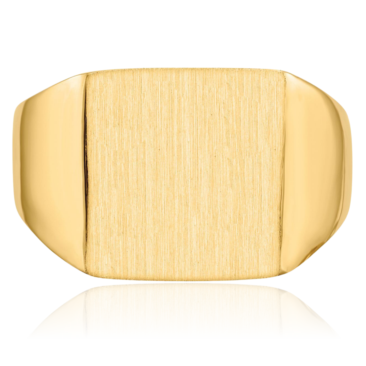 10K Solid Yellow Gold Mens Custom Engraved Signet Ring - Picture 18 of 100