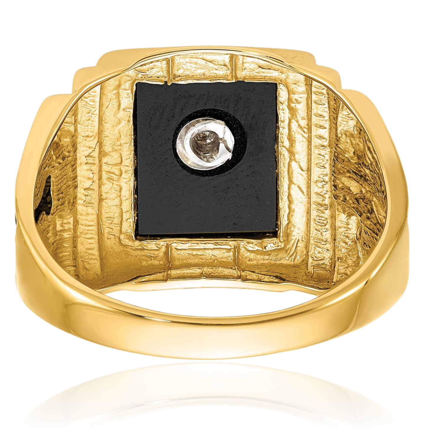 14K Solid Yellow Gold Mens Onyx Masonic Ring - Picture 20 of 110