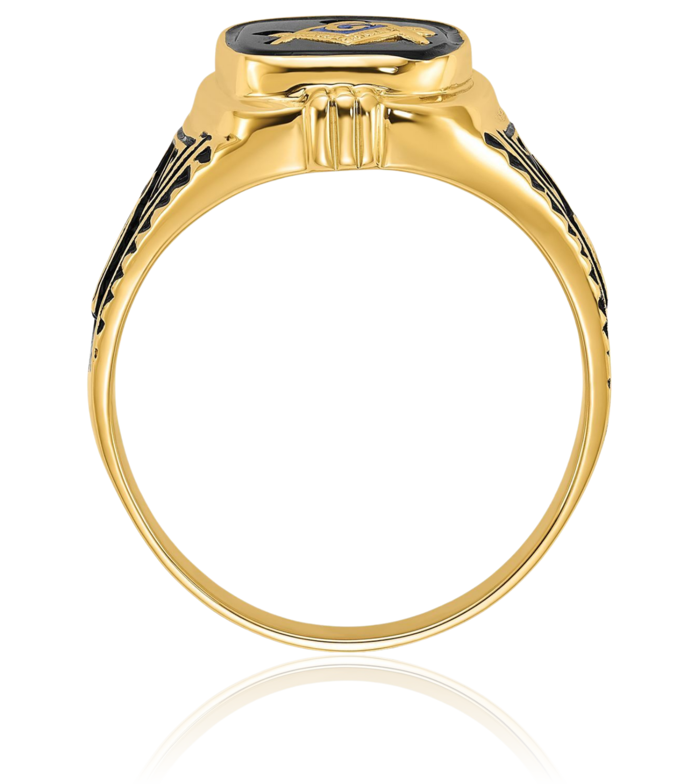 14K Solid Yellow Gold Mens Onyx Masonic Ring - Picture 17 of 110