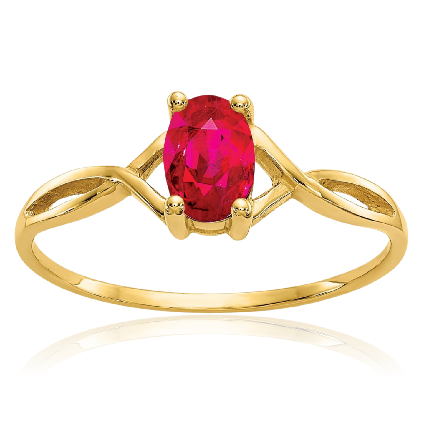 14K Solid Yellow Gold Ruby Ring - Picture 13 of 84
